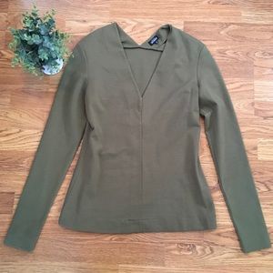 Kate Spade | olive v-neck pullover sweater, medium